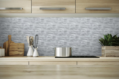 product image for Brushed Metal Tile Peel-and-Stick Wallpaper in Silver by NextWall 78