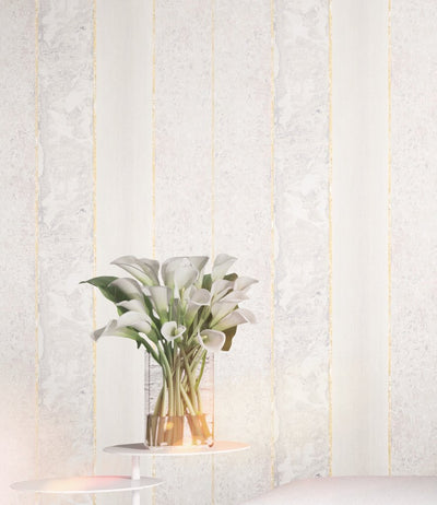 product image for Brushwood Stripe Wallpaper in Gold, Grey, and Lilac from the Transition Collection by Mayflower 91