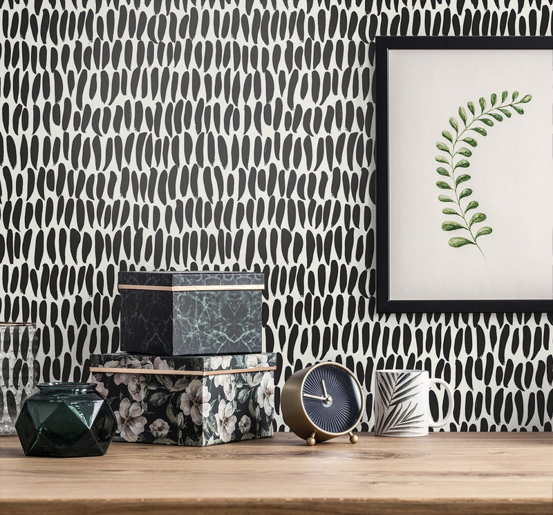 media image for Brushwork Wallpaper in Inkwell from the Simple Life Collection by Seabrook Wallcoverings 230