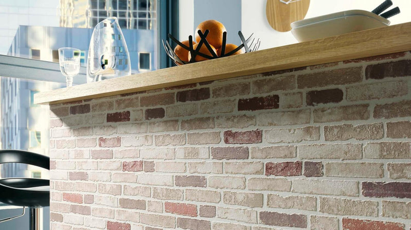 media image for Bryce Faux Brick Wallpaper in Beige, Red, and Brown design by BD Wall 240