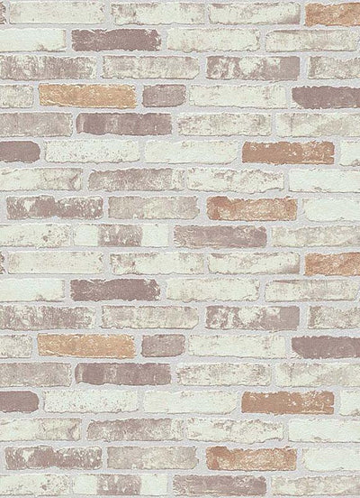 product image of Bryce Faux Brick Wallpaper in Beige, Brown, and Creme design by BD Wall 515