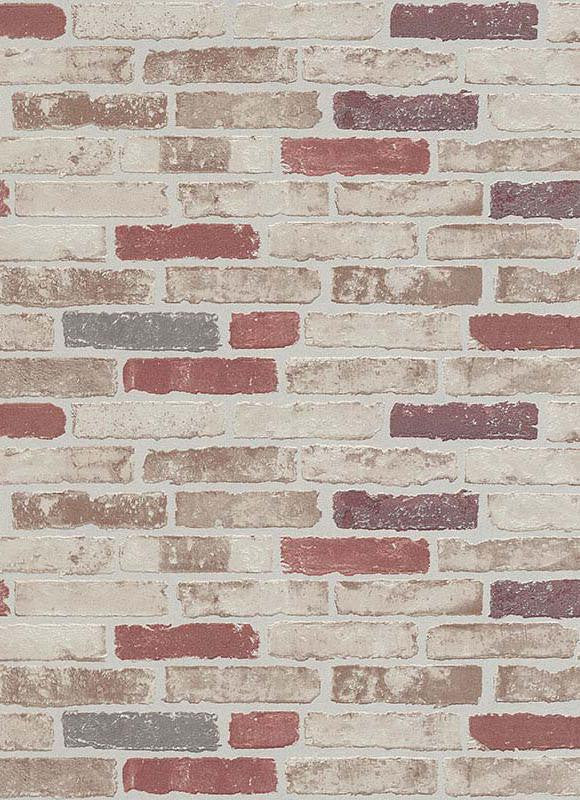media image for Bryce Faux Brick Wallpaper in Beige, Red, and Brown design by BD Wall 254
