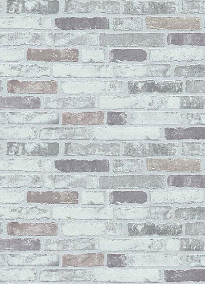 product image of Bryce Faux Brick Wallpaper in Grey design by BD Wall 555
