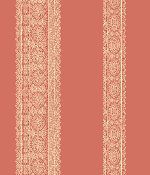 media image for Brynn Coral Paisley Stripe Wallpaper from the Kismet Collection by Brewster Home Fashions 287