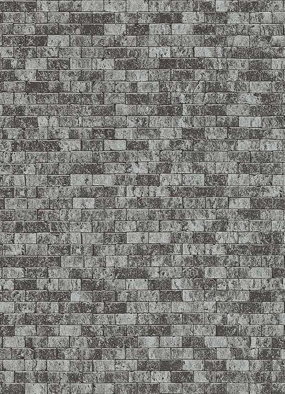 media image for Brynn Faux Brick Wallpaper in Black and Silver design by BD Wall 249