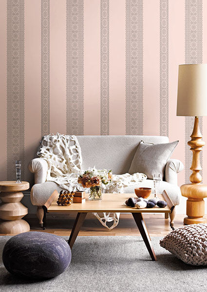 media image for Brynn Grey Paisley Stripe Wallpaper from the Kismet Collection by Brewster Home Fashions 222