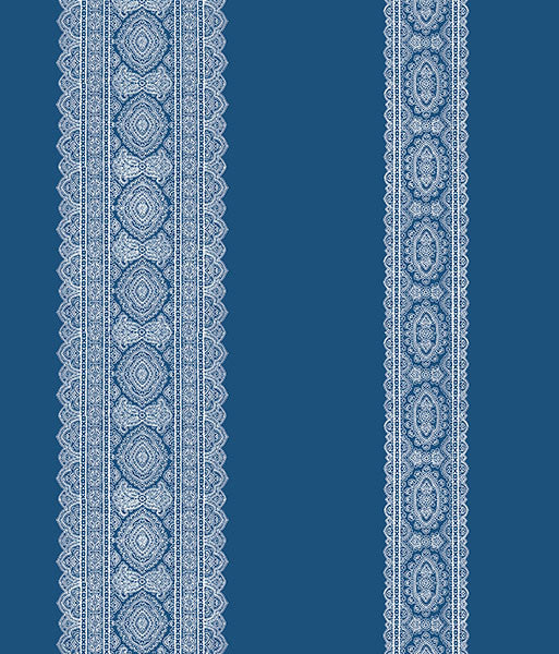 media image for Brynn Indigo Paisley Stripe Wallpaper from the Kismet Collection by Brewster Home Fashions 261