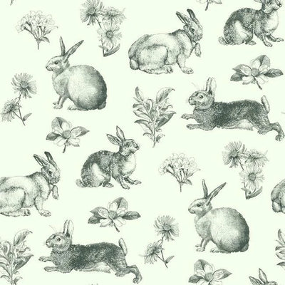 product image of Bunny Toile Wallpaper in Black and White from the A Perfect World Collection by York Wallcoverings 532