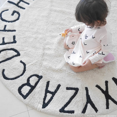 product image for round abc rug in natural black design by lorena canals 10 10