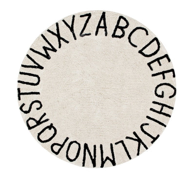 product image of round abc rug in natural black design by lorena canals 1 543