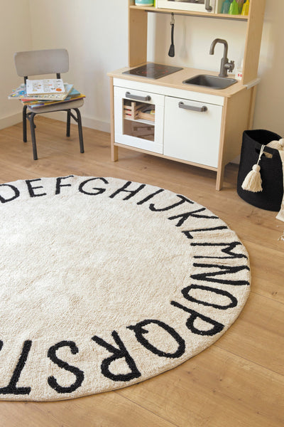 product image for round abc rug in natural black design by lorena canals 7 4