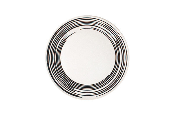 media image for Salamanca Salad Plate in Black & White Stripe design by Canvas 286