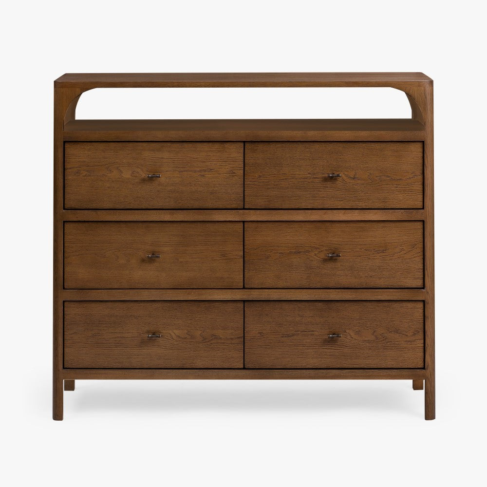Co.House Designs Cali 6 Drawer Oak Dresser Walnut