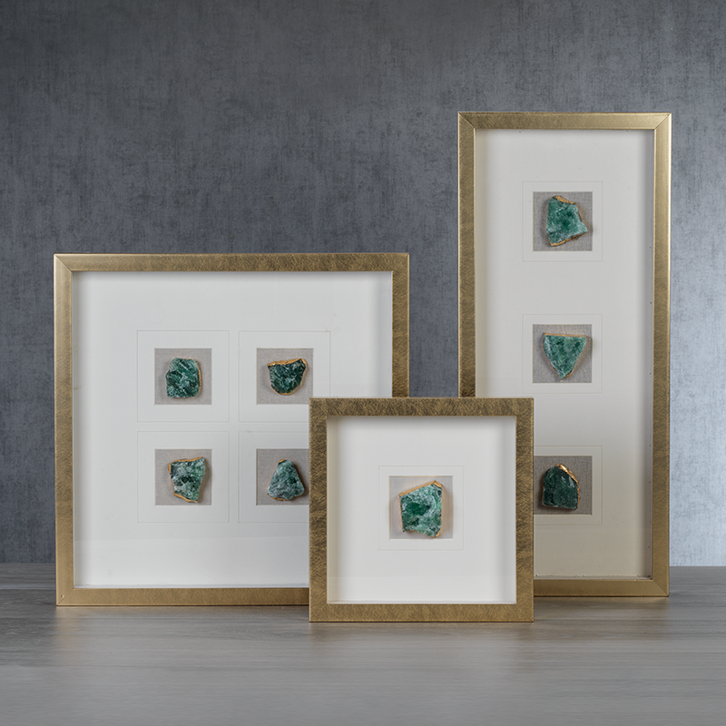 media image for 4 piece gold framed emerald crystal wall decor by zodax ch 5565 2 29