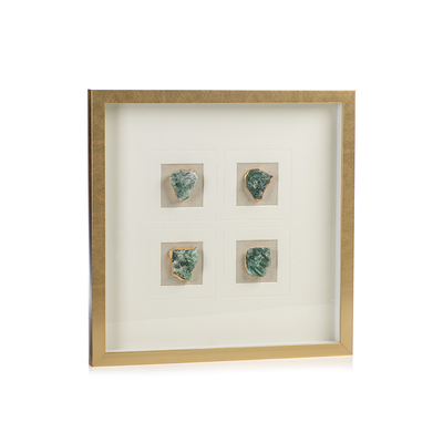 product image of 4 piece gold framed emerald crystal wall decor by zodax ch 5565 1 559
