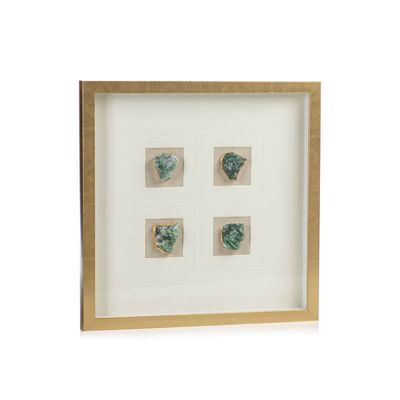 media image for 4 piece gold framed emerald crystal wall decor by zodax ch 5565 1 229