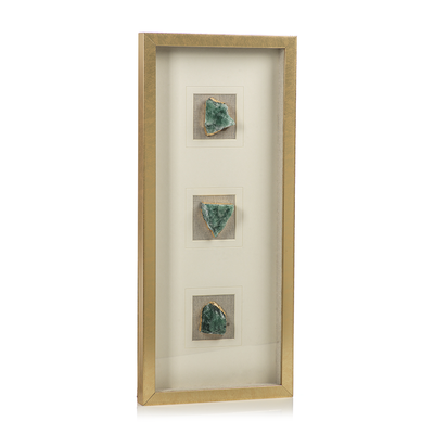 product image of 3 piece gold framed emerald crystal wall decor by zodax ch 5566 1 564