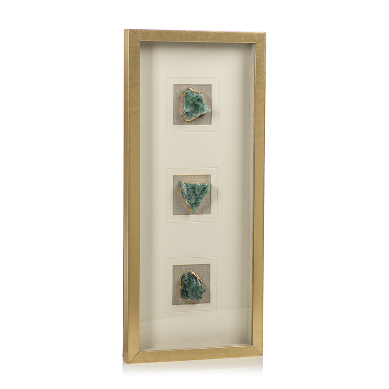 media image for 3 piece gold framed emerald crystal wall decor by zodax ch 5566 1 224