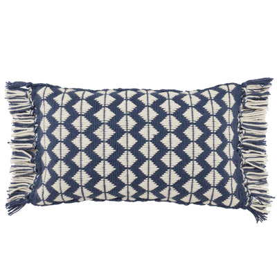 product image of Chesa Perdita Indoor/Outdoor Dark Blue & Ivory Pillow 1 513