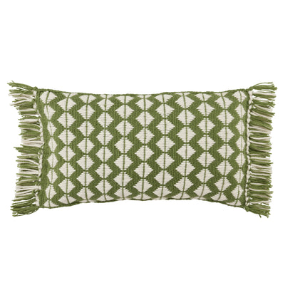 product image for Chesa Perdita Indoor/Outdoor Green & Ivory Pillow 1 34