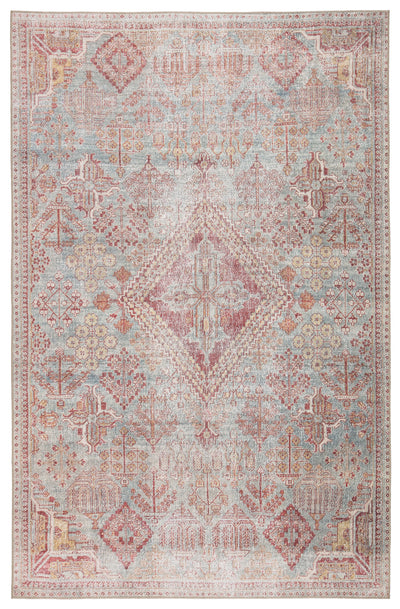 product image of Kendrick Indoor/ Outdoor Medallion Sky Blue/ Pink Rug by Jaipur Living 539