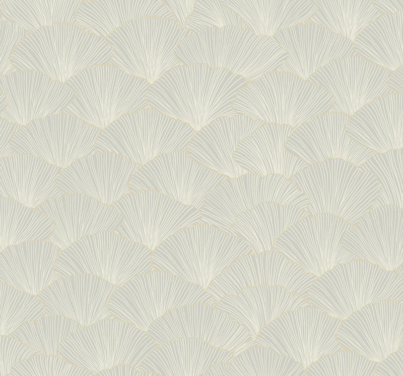 media image for Luminous Ginkgo Light Grey Wallpaper from the Modern Artisan II Collection by Candice Olson 245