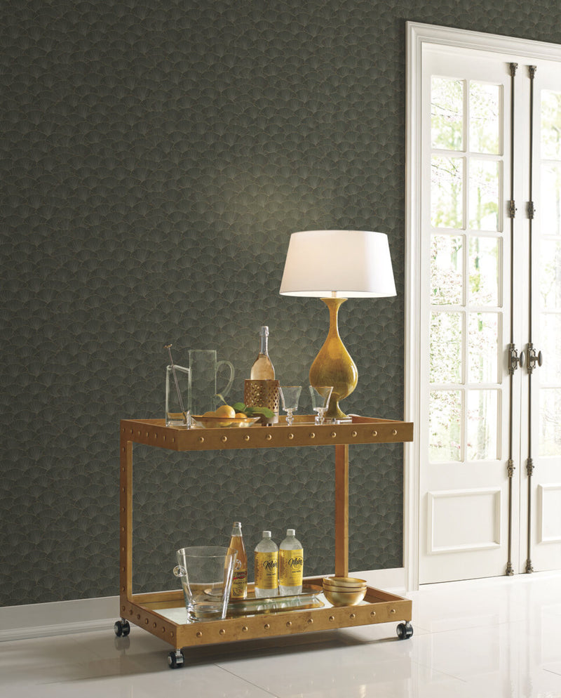 media image for Luminous Ginkgo Moonlight Wallpaper from the Modern Artisan II Collection by Candice Olson 270