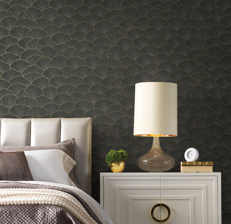 media image for Luminous Ginkgo Moonlight Wallpaper from the Modern Artisan II Collection by Candice Olson 233