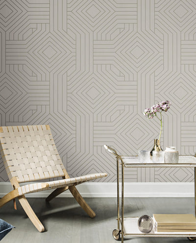 product image for Diverging Diamonds Taupe Wallpaper from the Modern Artisan II Collection by Candice Olson 68