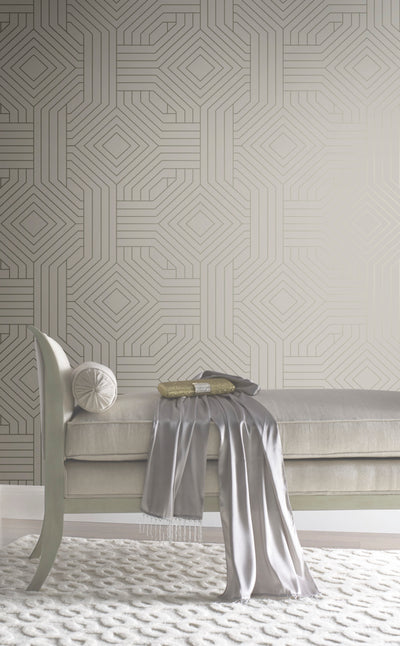 product image for Diverging Diamonds Taupe Wallpaper from the Modern Artisan II Collection by Candice Olson 69