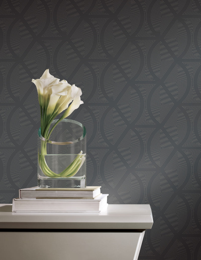 media image for Opposites Attract Dark Grey Wallpaper from the Modern Artisan II Collection by Candice Olson 296