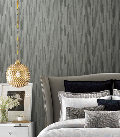 product image for Bargello Dark Grey Wallpaper from the Modern Artisan II Collection by Candice Olson 81