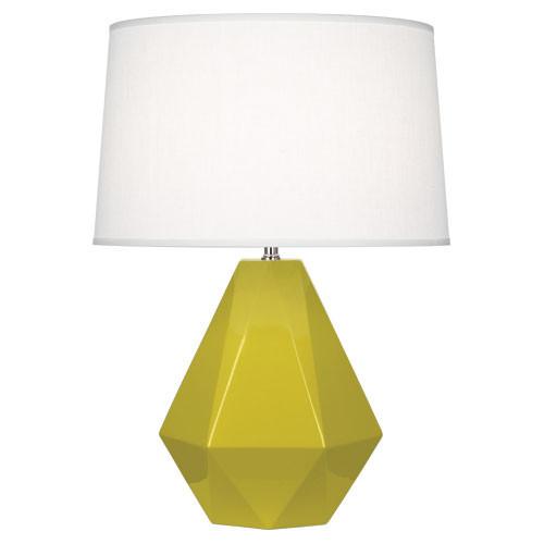 media image for Delta Table Lamp (Multiple Colors) with Oyster Linen Shade by Robert Abbey 223