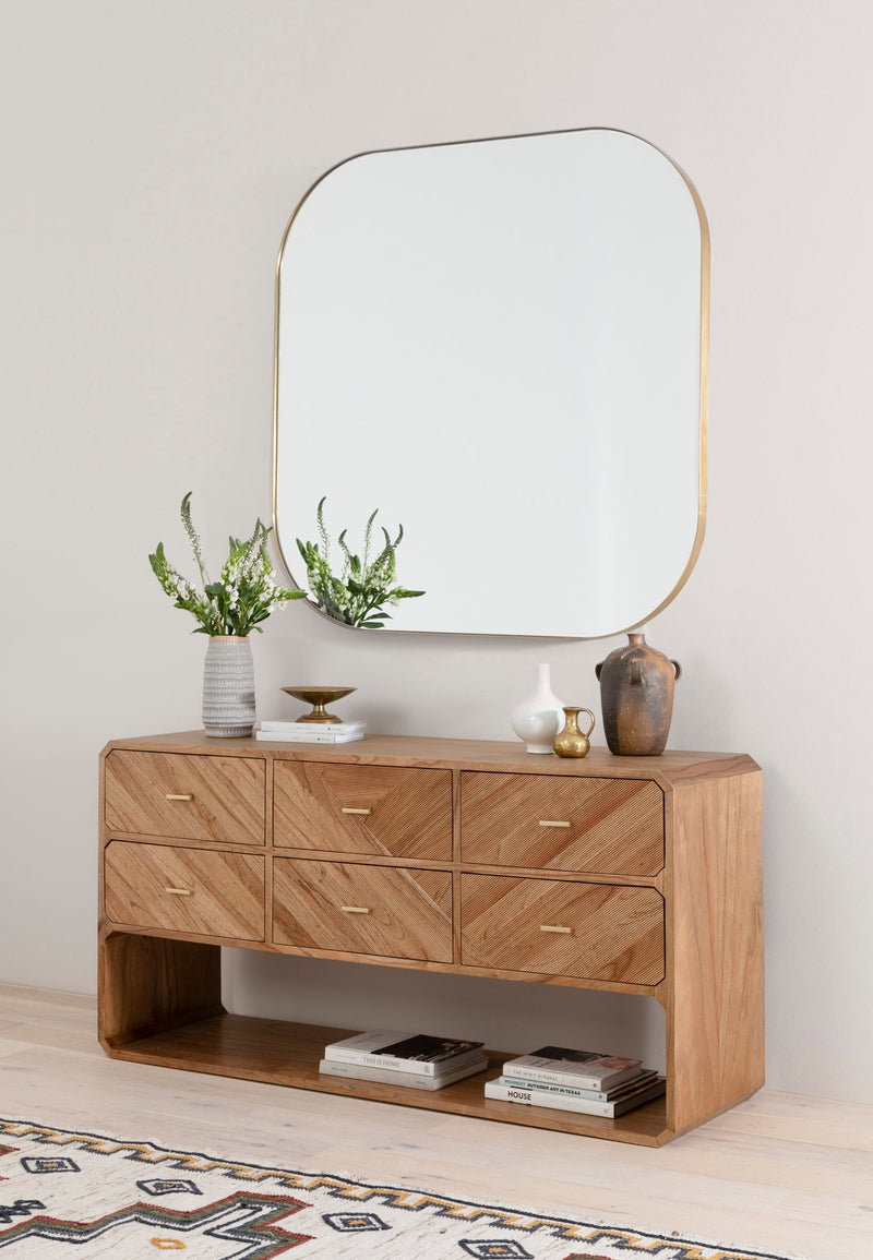 media image for Bellvue Square Mirror In Brass 285