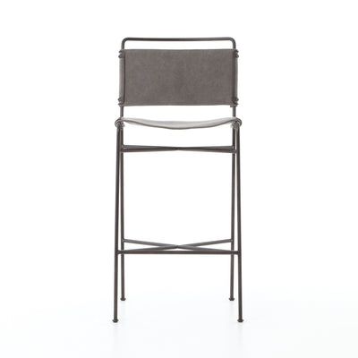 product image for Wharton Bar + Counter Stools in Stonewash Grey Canvas by BD Studio 58