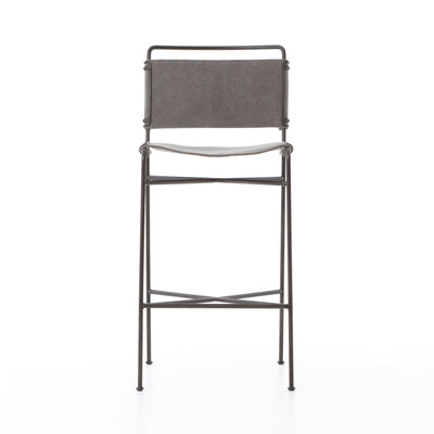 product image for Wharton Bar + Counter Stools in Stonewash Grey Canvas by BD Studio 80