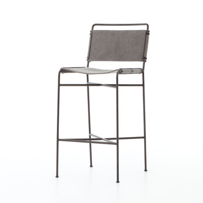 product image of Wharton Bar + Counter Stools in Stonewash Grey Canvas by BD Studio 575