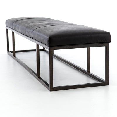 product image for Beaumont Leather Bench In Dakota Rider Black 0