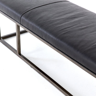 product image for Beaumont Leather Bench In Dakota Rider Black 76