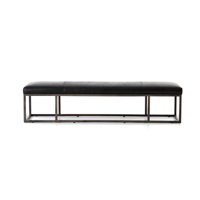 product image for Beaumont Leather Bench In Dakota Rider Black 24