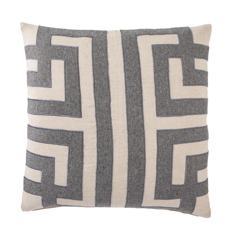 media image for cosmic pillow in oatmeal charcoal grey design by nikki chu 2 280