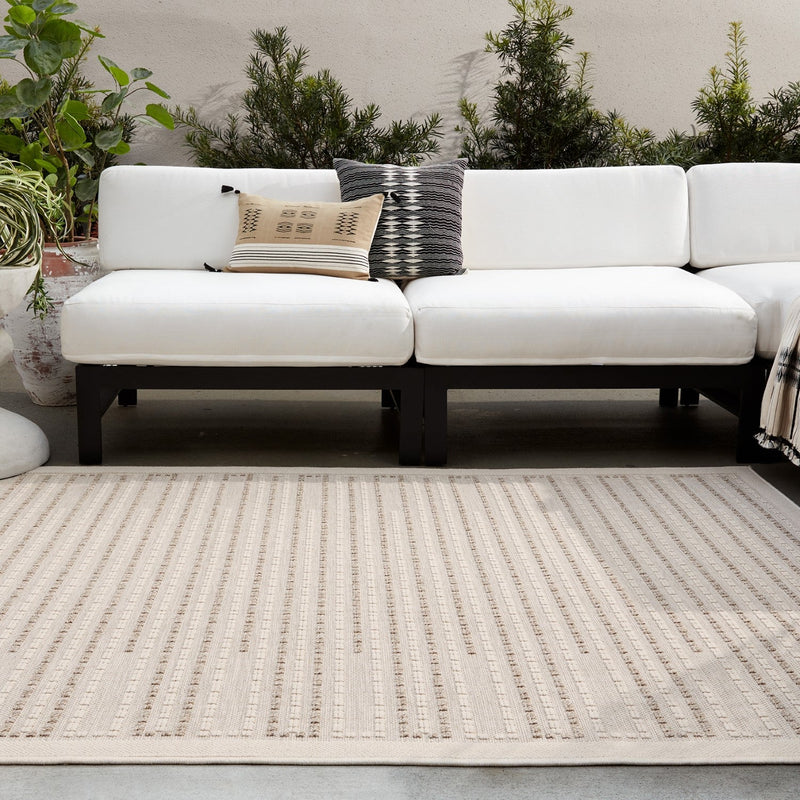 media image for Continuum Theorem Outdoor Striped Taupe Cream Rug By Jaipur Living Rug157315 6 221