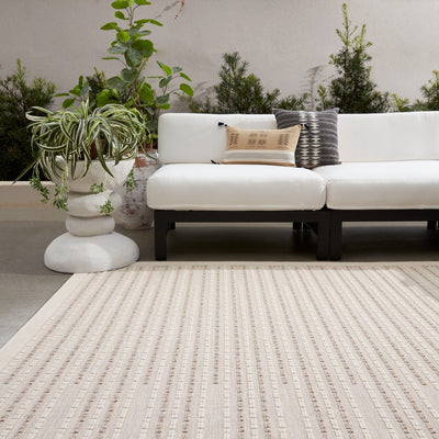 product image for Continuum Theorem Outdoor Striped Taupe Cream Rug By Jaipur Living Rug157315 8 90