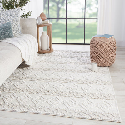 product image for Adelie Indoor/Outdoor Trellis White & Light Grey Rug by Jaipur Living 6