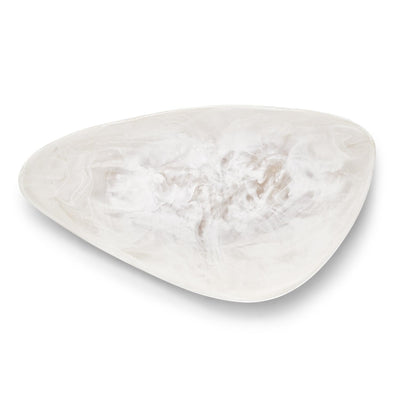 product image for archipelago white cloud marbleized organic shaped platter 5 73