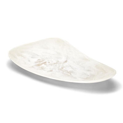 product image for archipelago white cloud marbleized organic shaped platter 4 76