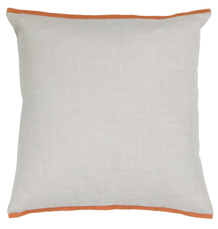 media image for handmade contemporary pillow white w orange edge design by chandra rugs 1 230