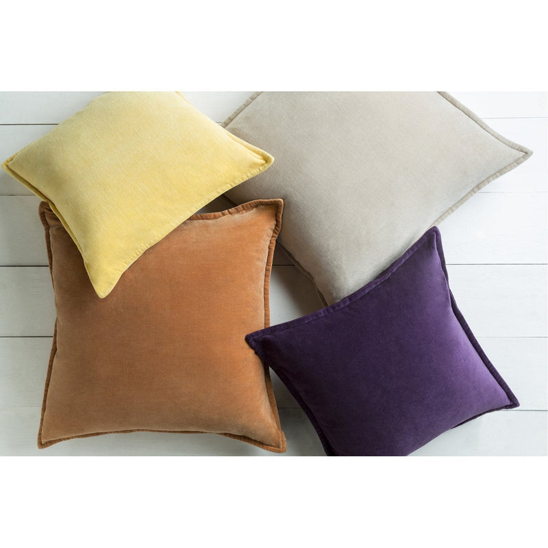 media image for Cotton Velvet CV-007 Velvet Pillow in Bright Yellow by Surya 247