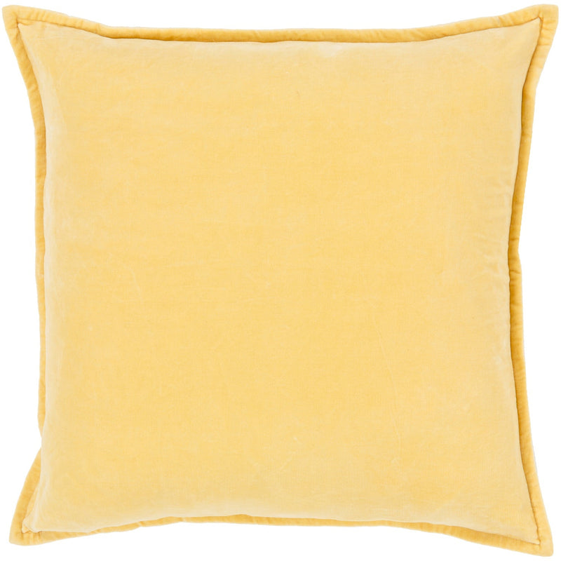 media image for cotton velvet velvet pillow in bright yellow by surya 2 297