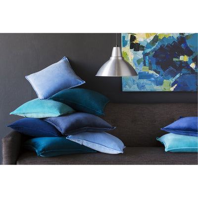 product image for Cotton Velvet CV-015 Velvet Pillow in Bright Blue by Surya 10